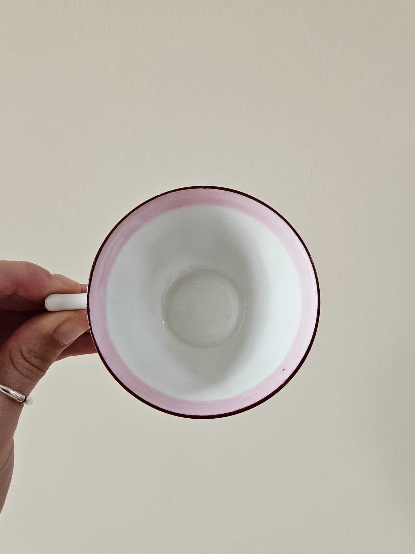 Service à café vintage en porcelaine, rose