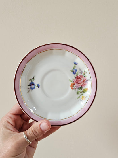 Service à café vintage en porcelaine, rose