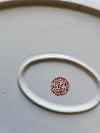 Estampille porcelaine de Châtres-sur-Cher, pâte et émail de Limoges 