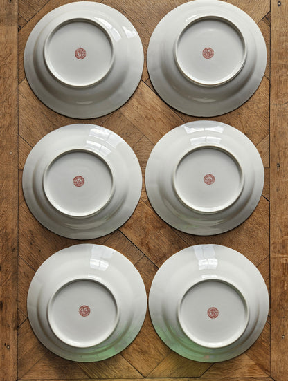 Assiettes creuses anciennes porcelaine fleurie, Châtres-sur-Cher