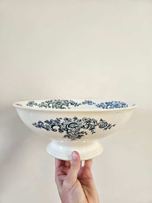 Saladier ancien en terre de fer, Hippolyte Boulenger & Cie, Louis XV