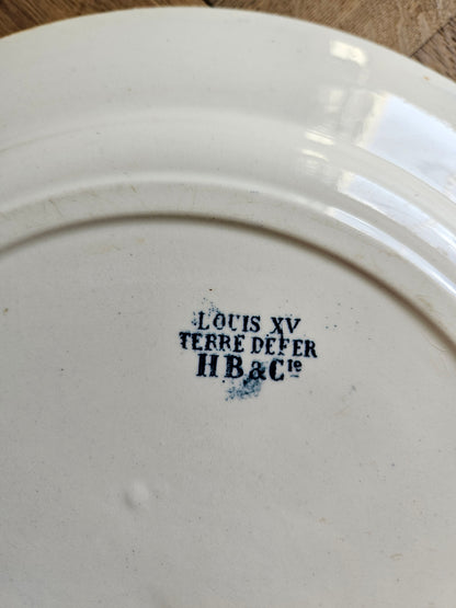 Grand plat rond ancien HB & Cie, Louis XV