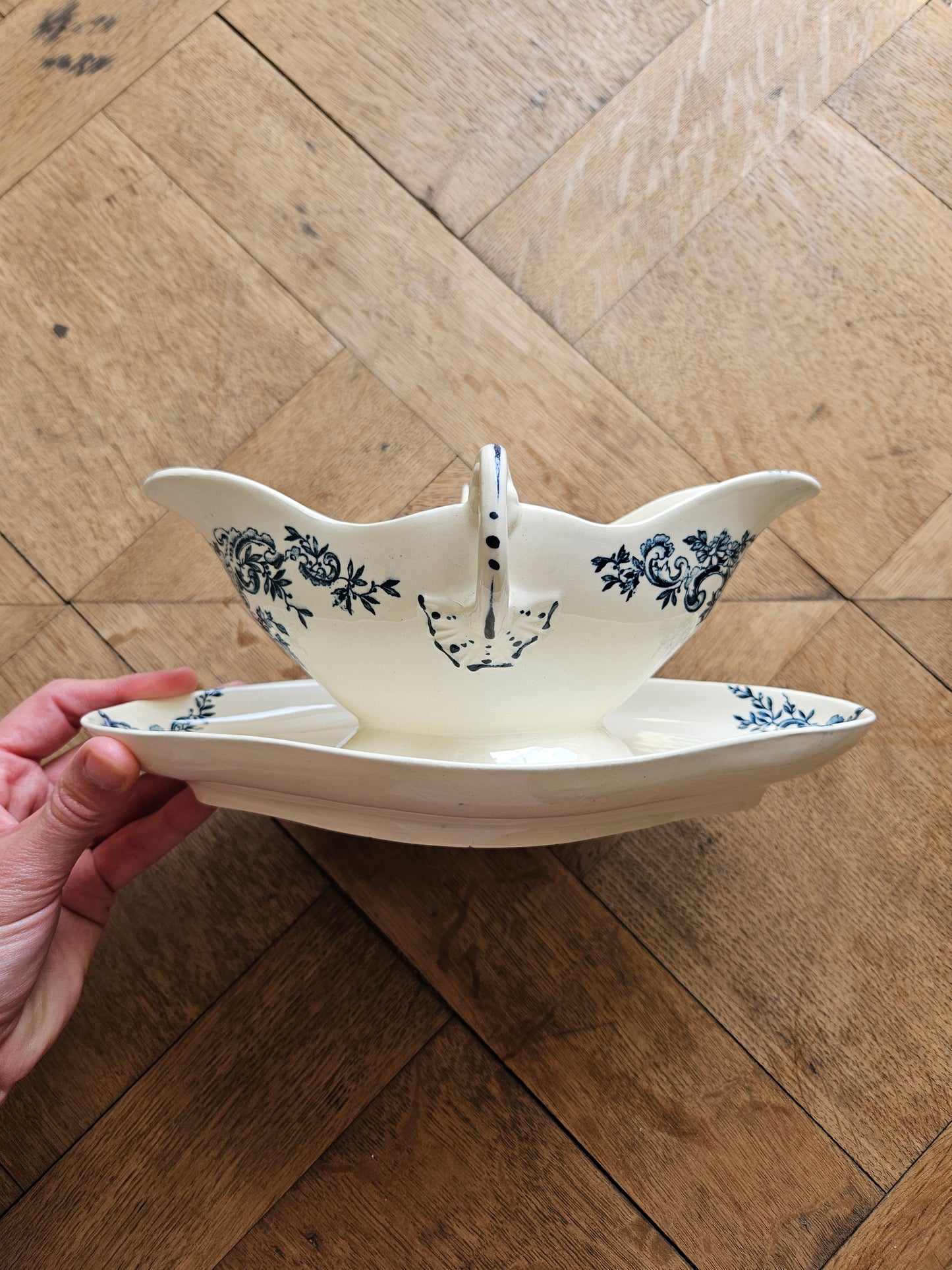 Saucière ancienne HB & Cie, Louis XV.