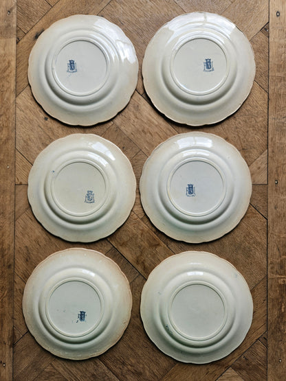 Assiettes à dessert anciennes Faïencerie de Lyon, Joconde