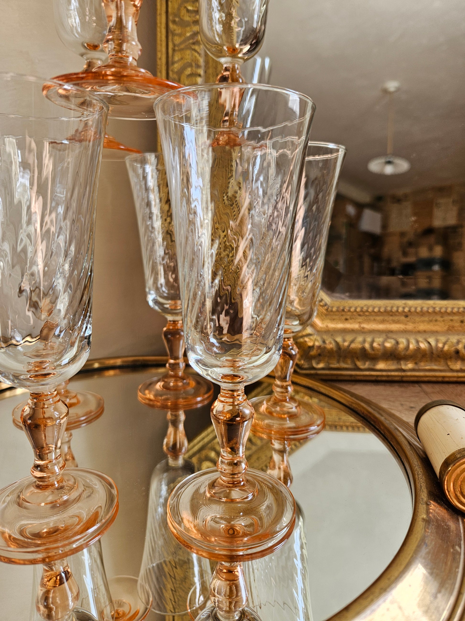 Flûtes à champagne vintage Rosaline