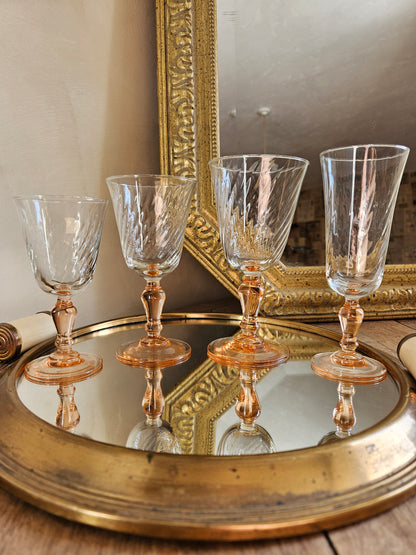 Série de verres vintage Luminarc Rosaline.