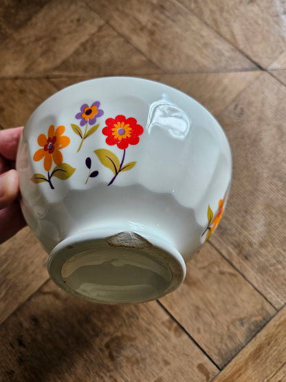 Bol à facettes petites fleurs 70's