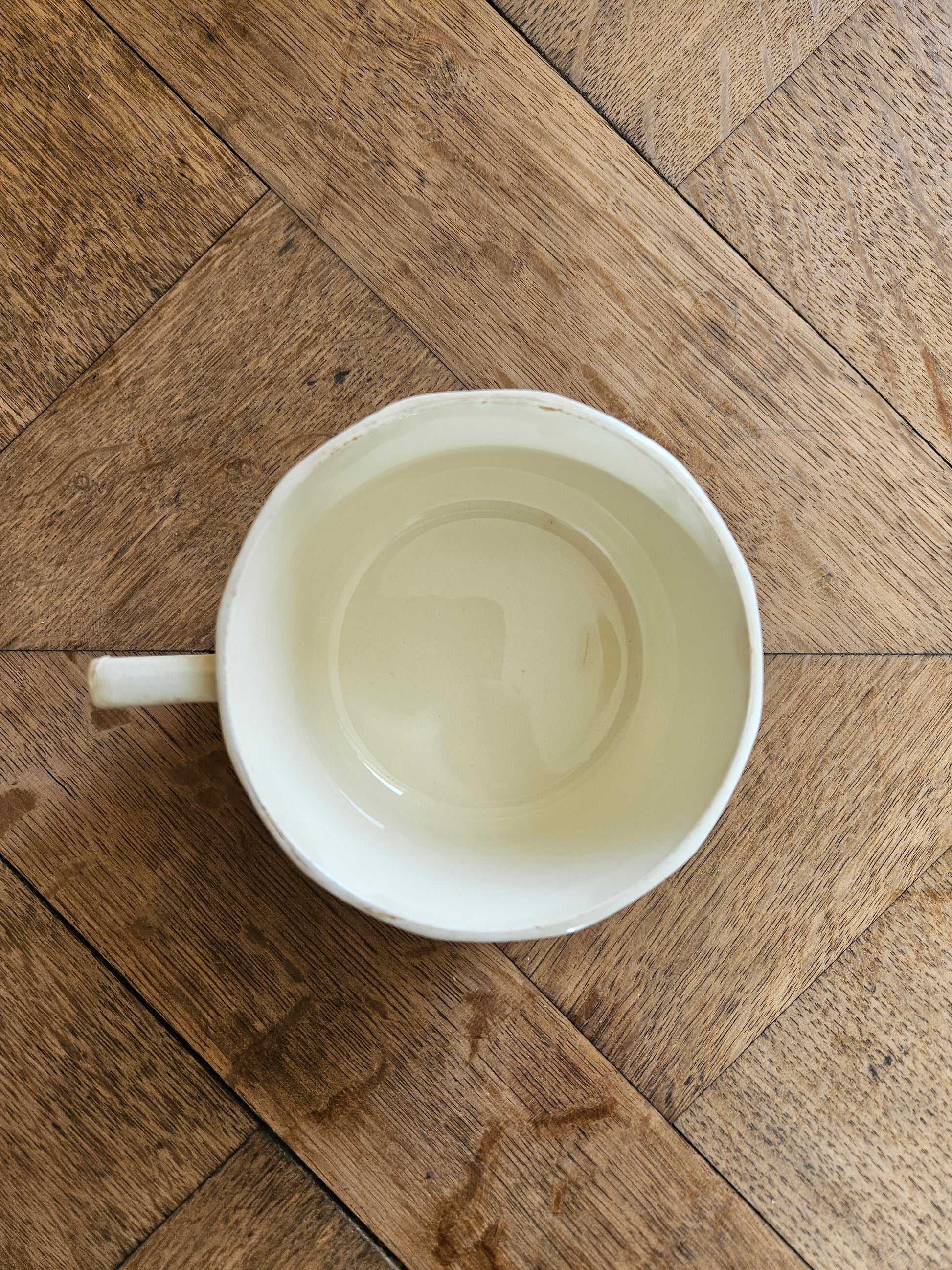 Tasse rétro Badonviller, rayures bordeaux