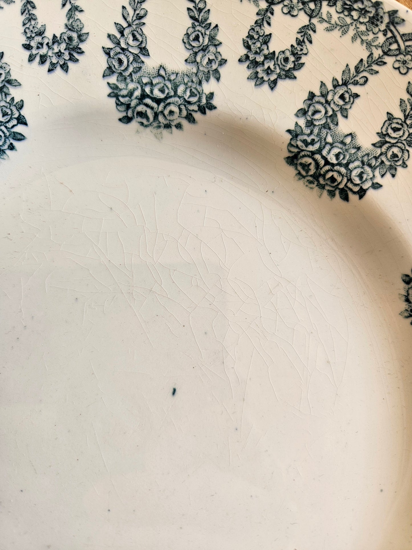 Assiettes plates anciennes dépareillées, Terre de Fer