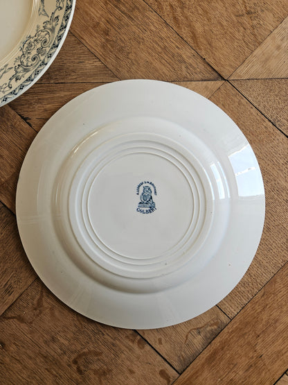 Assiettes plates anciennes dépareillées, Terre de Fer