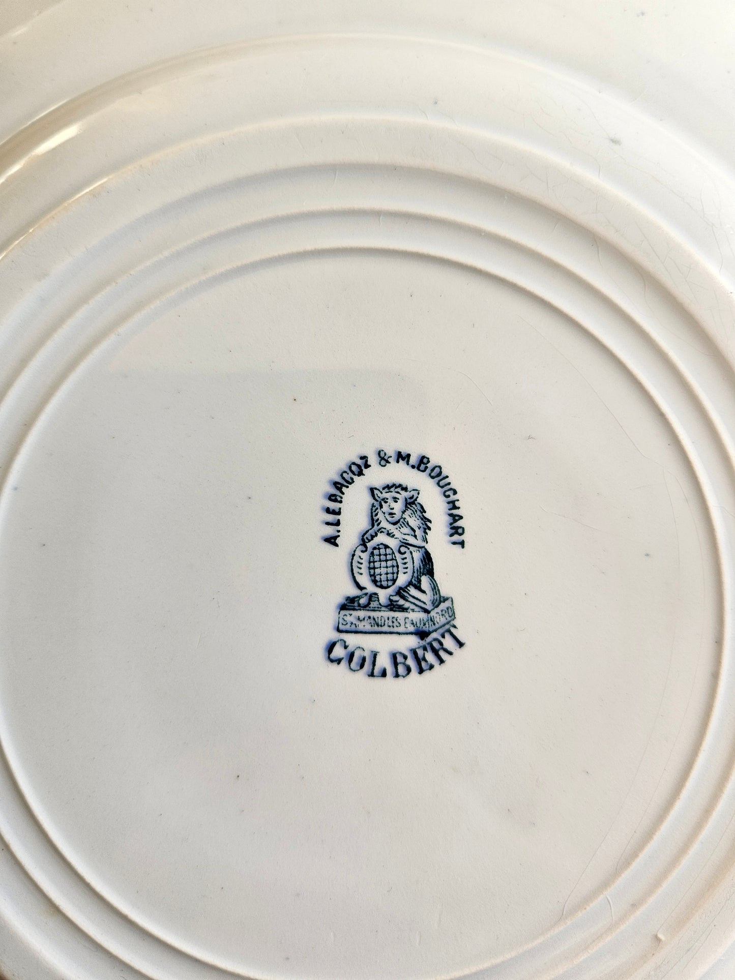 Assiettes plates anciennes dépareillées, Terre de Fer