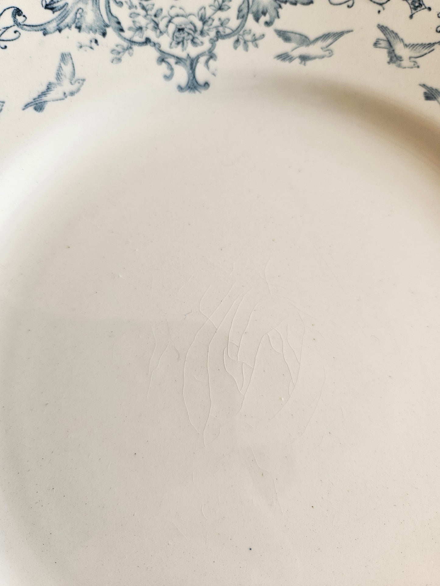 Assiettes plates anciennes dépareillées, Terre de Fer