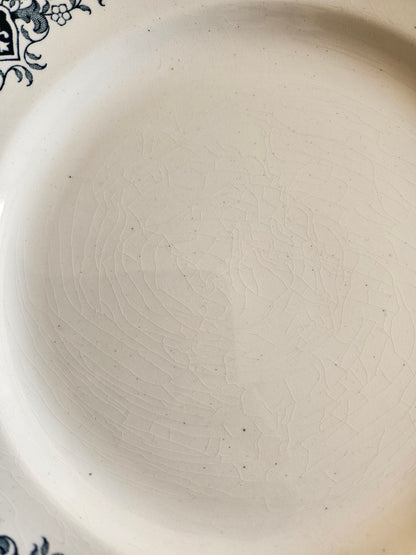 Assiettes plates anciennes dépareillées, Terre de Fer