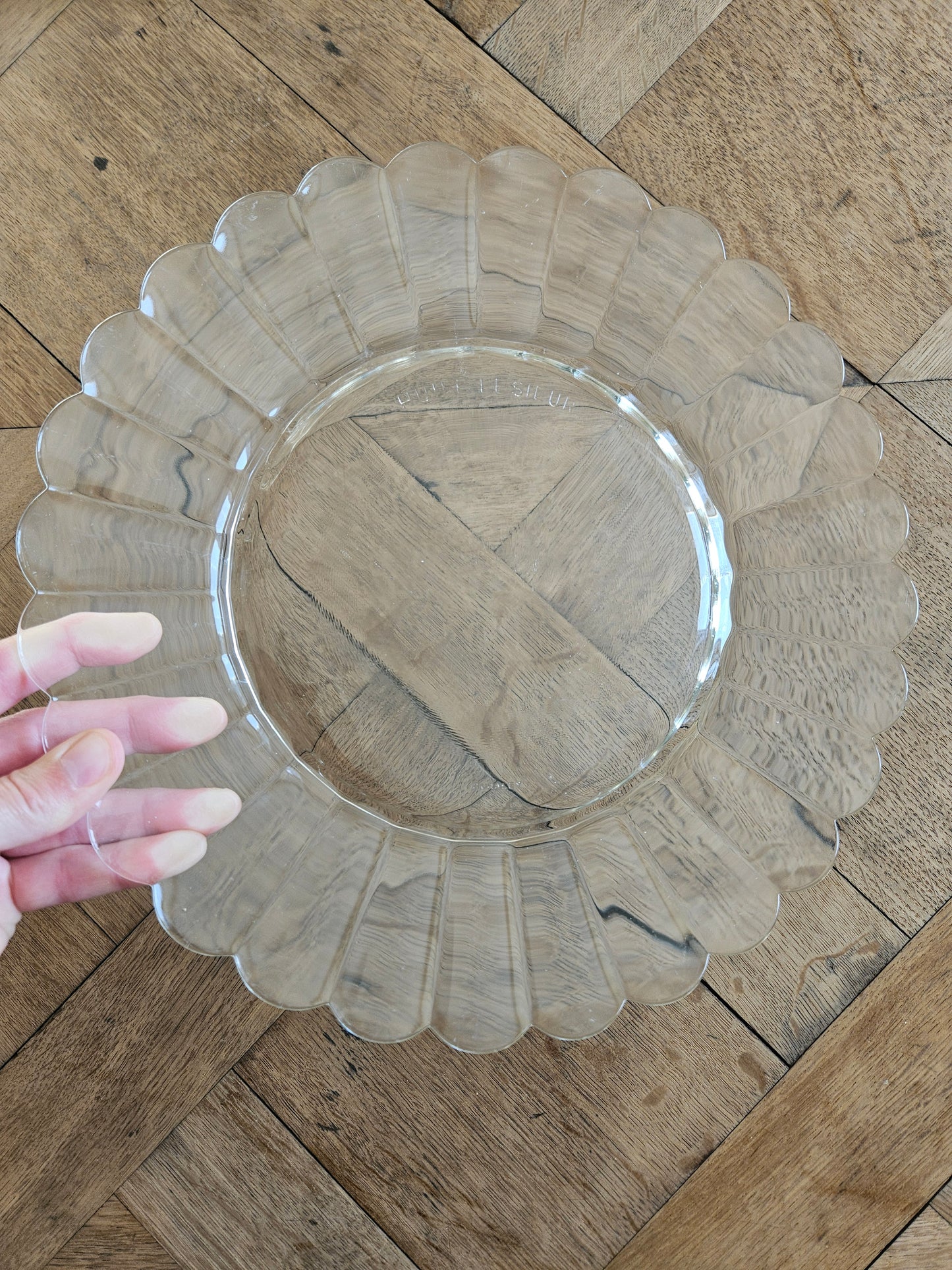 Plat vintage Duralex, Huile Lesieur