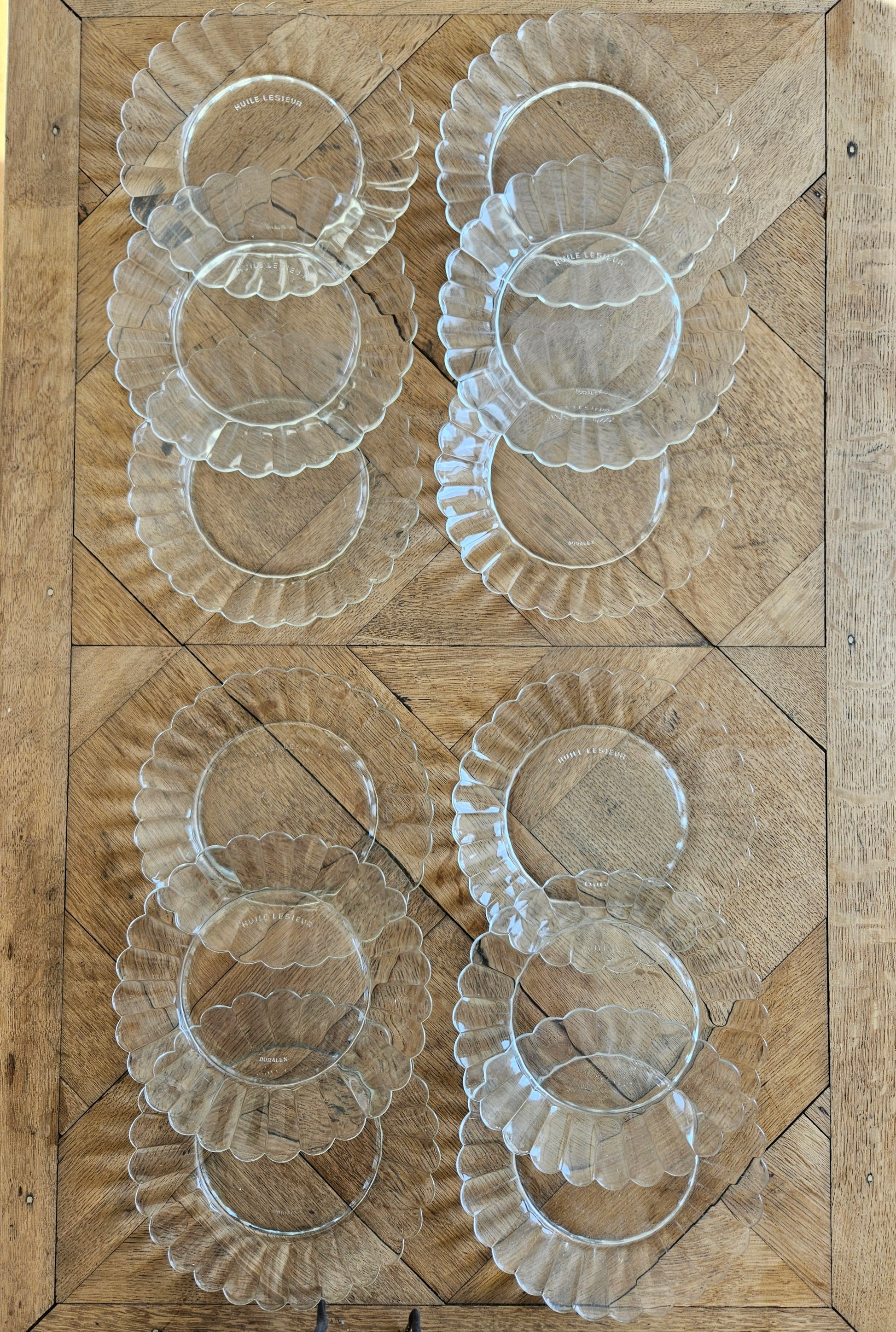 Lot de 12 assiettes à dessert vintage Duralex, Huile Lesieur