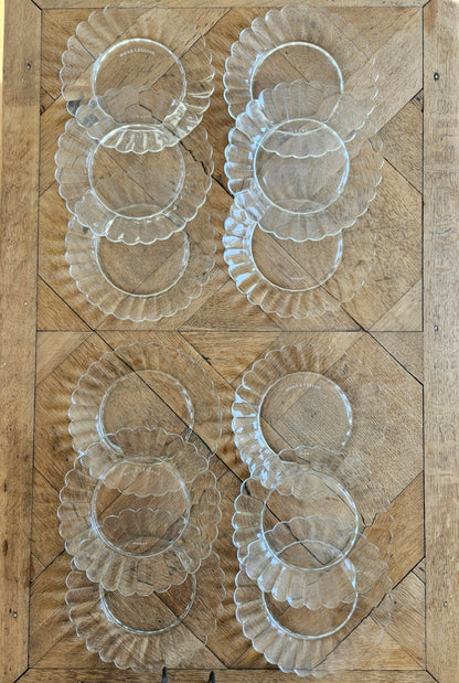 Lot de 12 assiettes à dessert vintage Duralex, Huile Lesieur