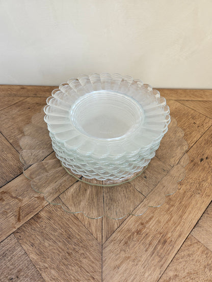 Assiettes à dessert et plat vintage Duralex, Huile Lesieur
