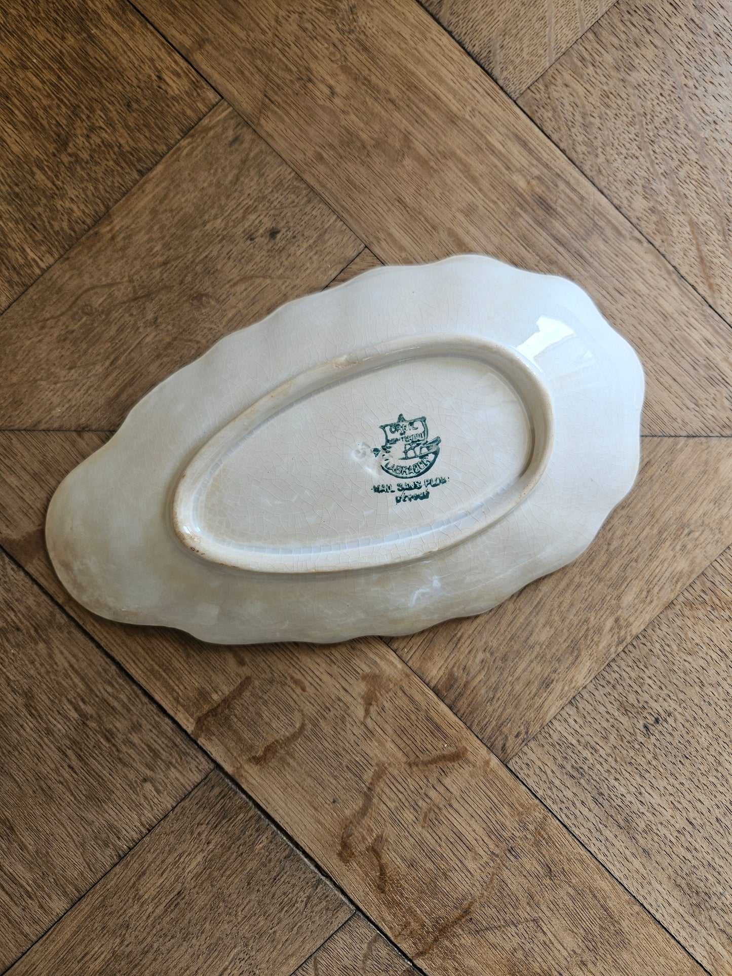 Ravier coquille estampille Creil et Montereau Labrador.