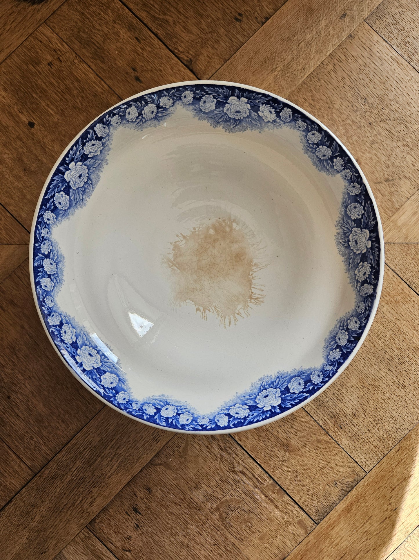 Compotier ancien Boch Frères La Louvière, modèle Elvire. Terre de fer.