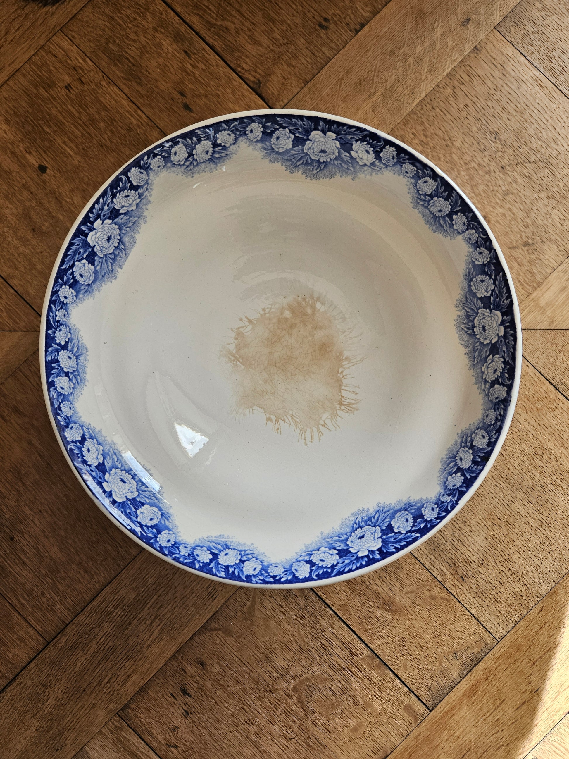 Compotier ancien Boch Frères La Louvière, modèle Elvire. Terre de fer.