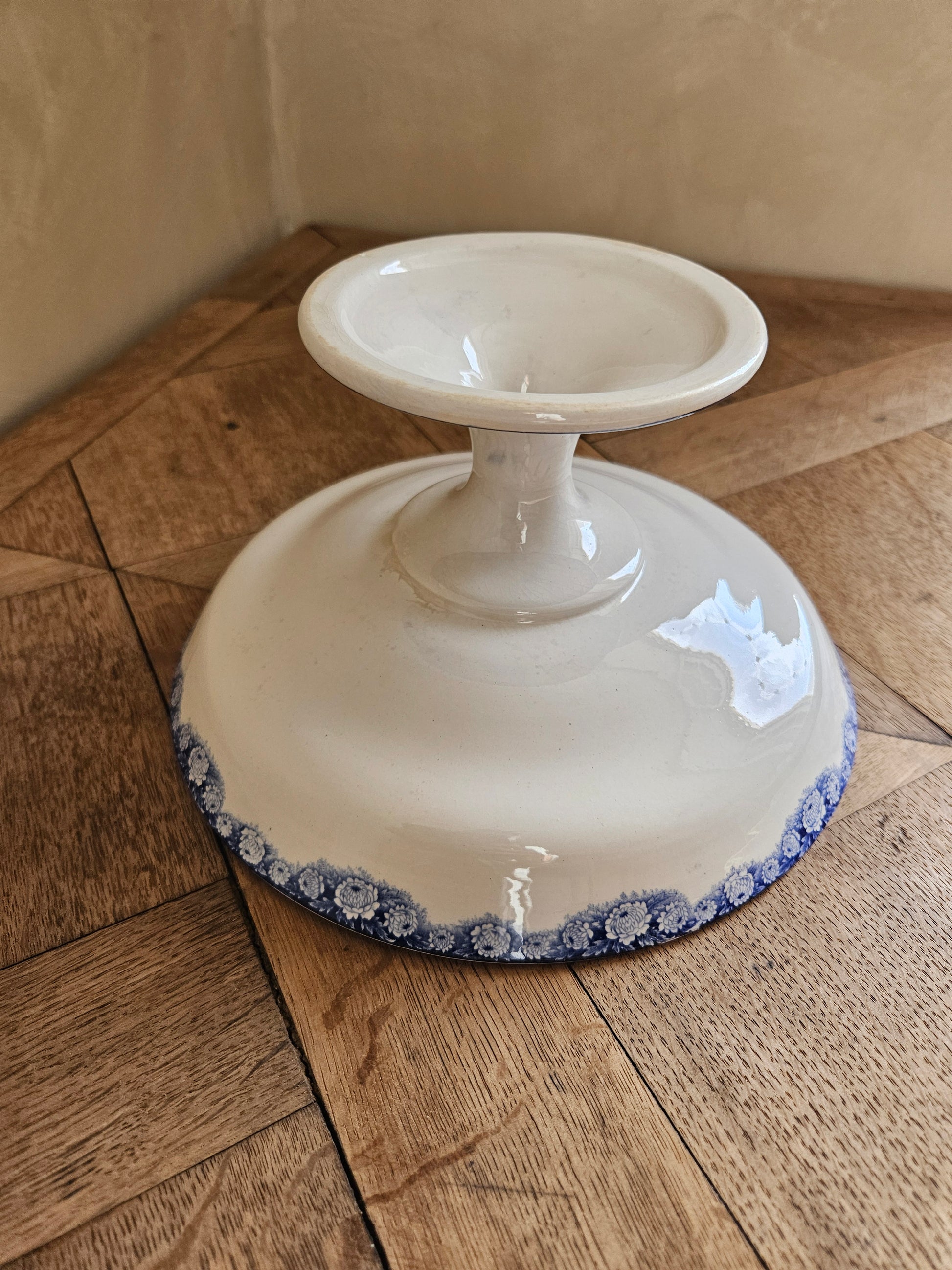Compotier ancien Boch Frères La Louvière, modèle Elvire. Terre de fer.