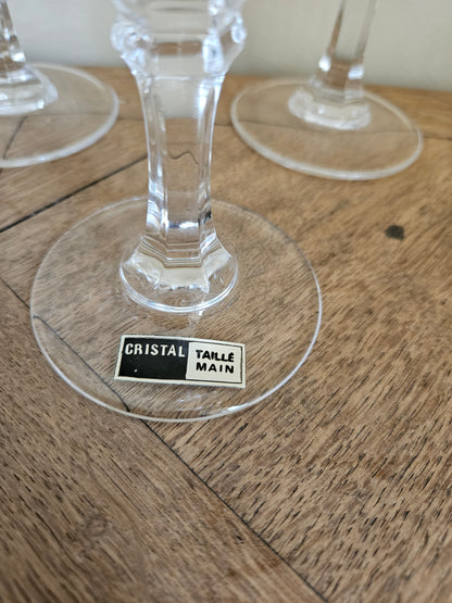Verres à eau en cristal taillé main. Etzel
