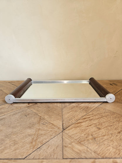 Plateau miroir rectangulaire Art Déco