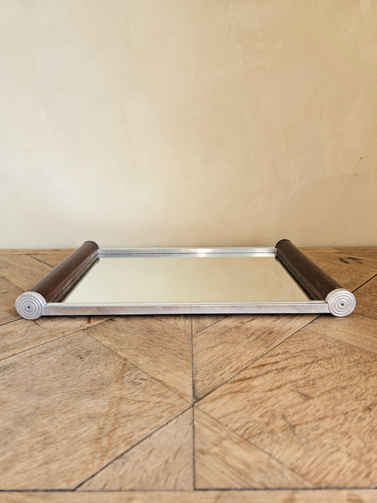 Plateau miroir rectangulaire Art Déco