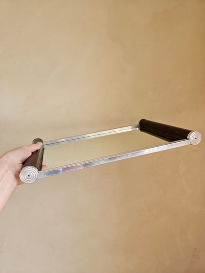 Plateau miroir rectangulaire Art Déco