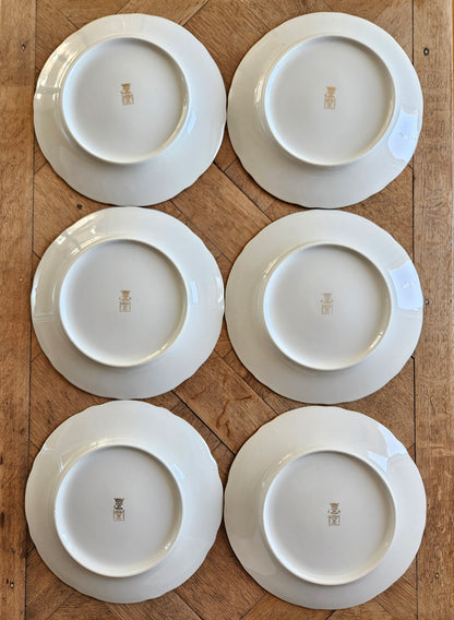 Assiettes anciennes estampillées Compagnie Nationale de Porcelaine. Haute Porcelaine du Berry.