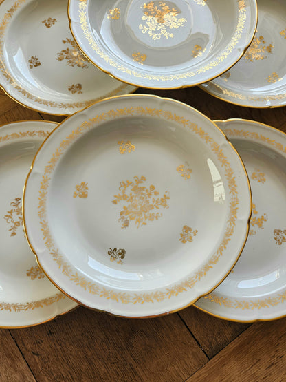 Assiettes creuses porcelaine de Vierzon