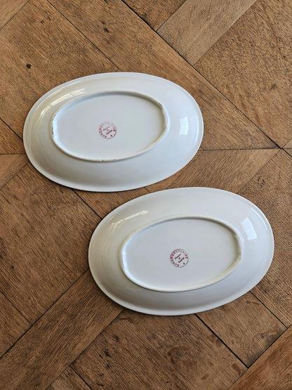 Ravier porcelaine, rouge et or