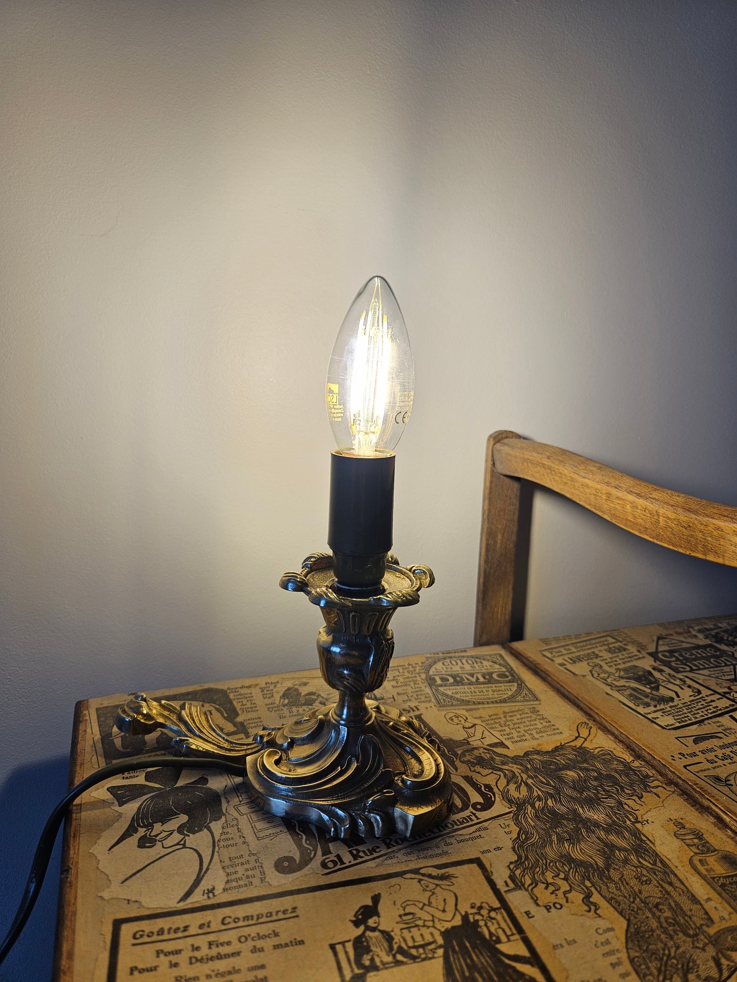 Lampe bougeoir vintage