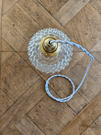 Suspension vintage globe en verre