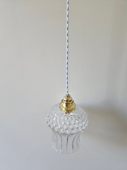 Suspension vintage globe en verre