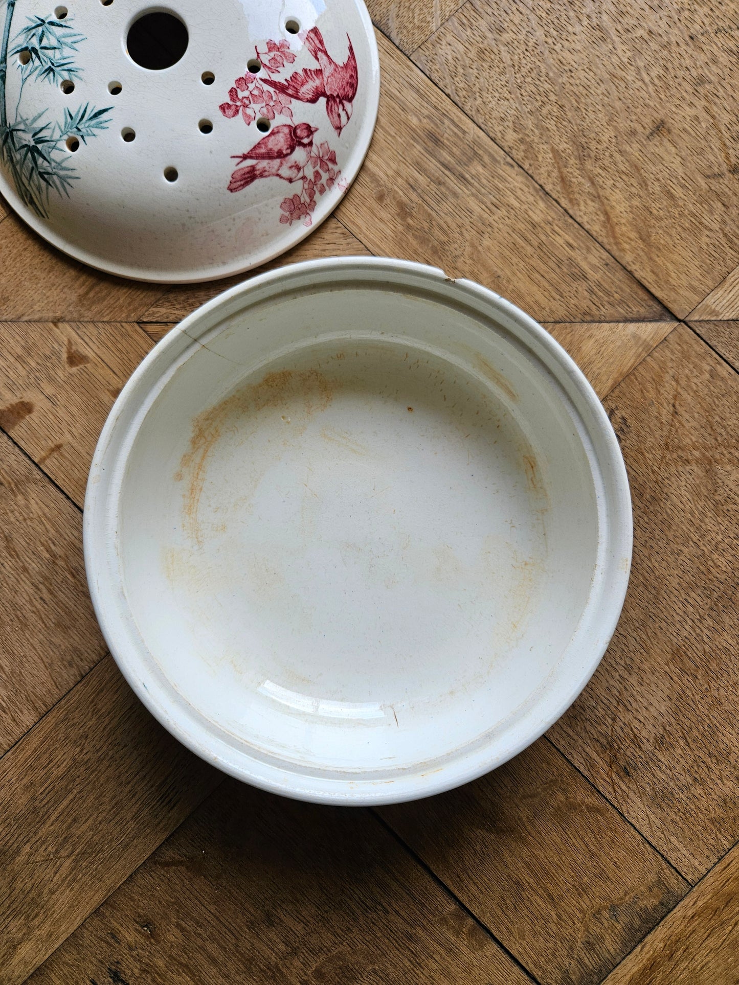 Porte éponge ancien Longwy, Oiseaux