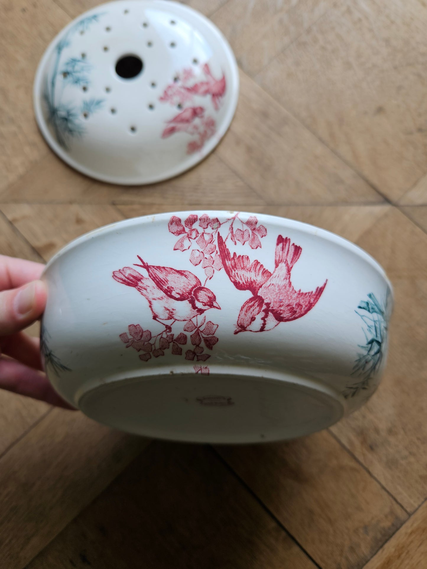 Porte éponge ancien Longwy, Oiseaux