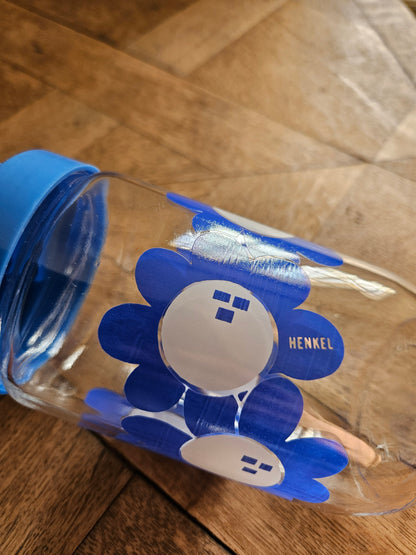 Pot Henkel, fleurs bleues