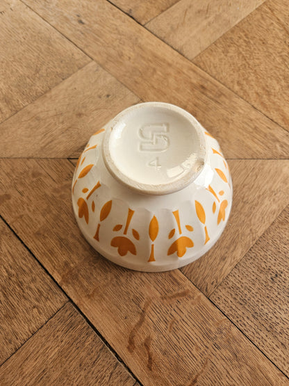 Bol à facettes Sarreguemines, décor jaune