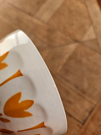 Bol à facettes Sarreguemines, décor jaune