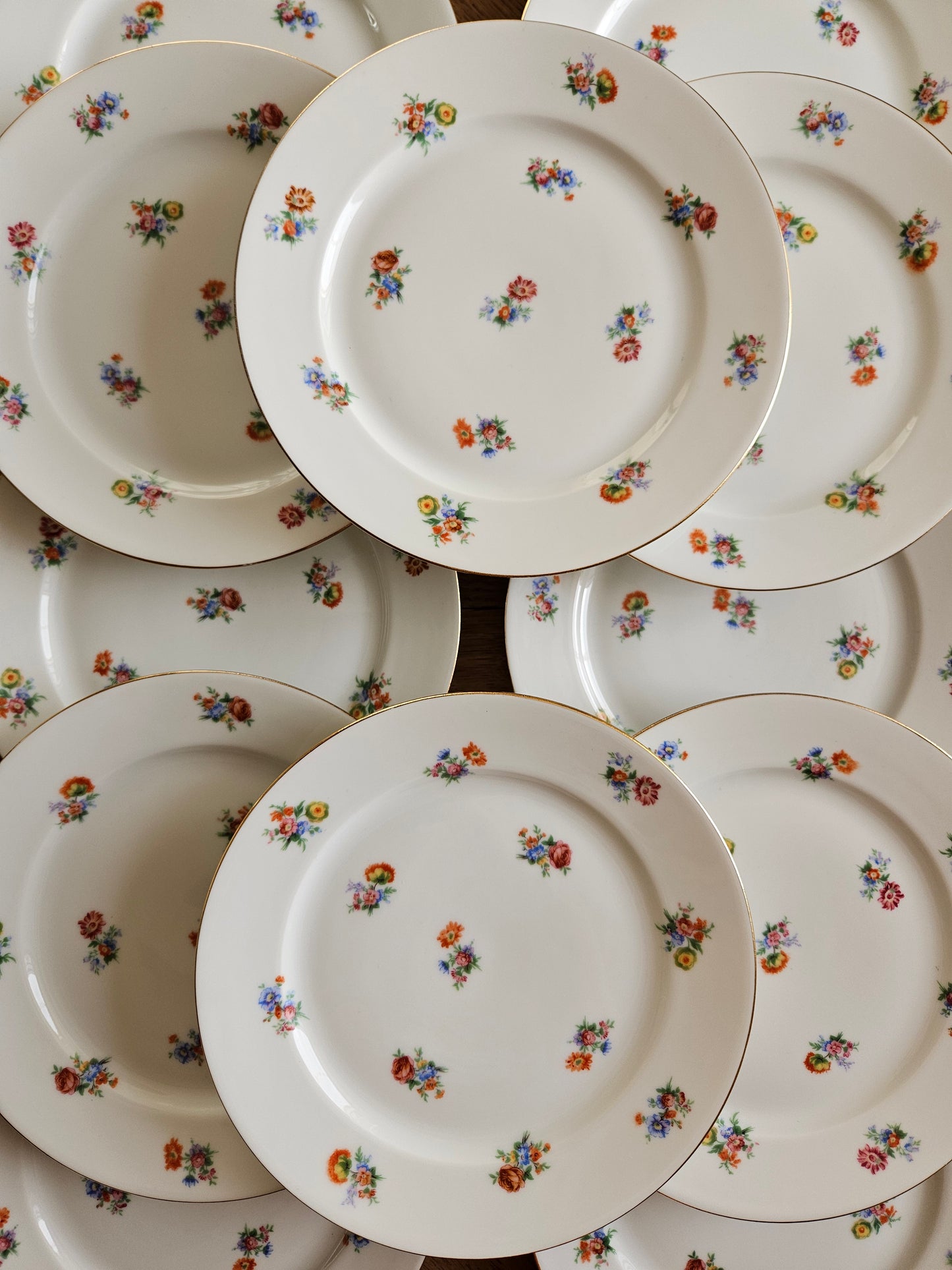 Service à dessert porcelaine de Limoges, fleuri