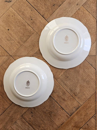 Assiettes creuses dépareillées, mint & jaune