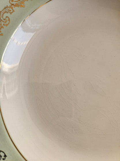 Assiettes creuses dépareillées, mint & jaune