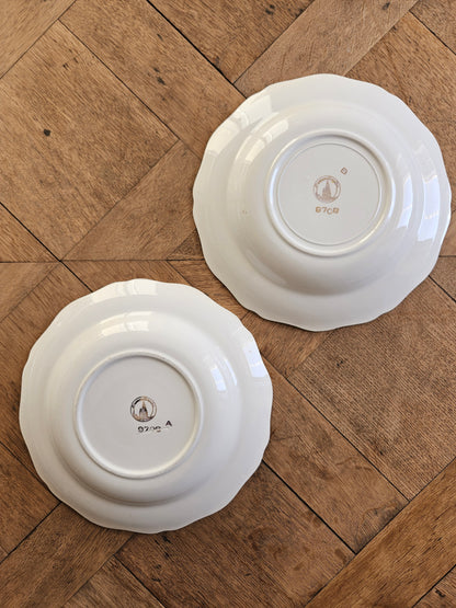 Assiettes creuses dépareillées, mint & jaune