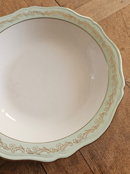 Plat creux L’Amandinoise, mint et dorure