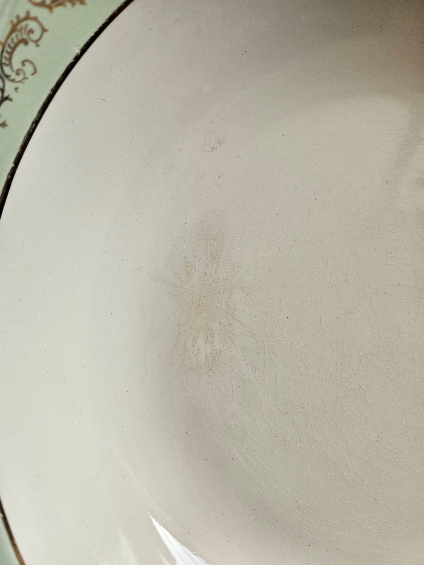 Plat creux L’Amandinoise, mint et dorure