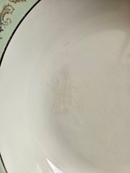 Plat creux L’Amandinoise, mint et dorure