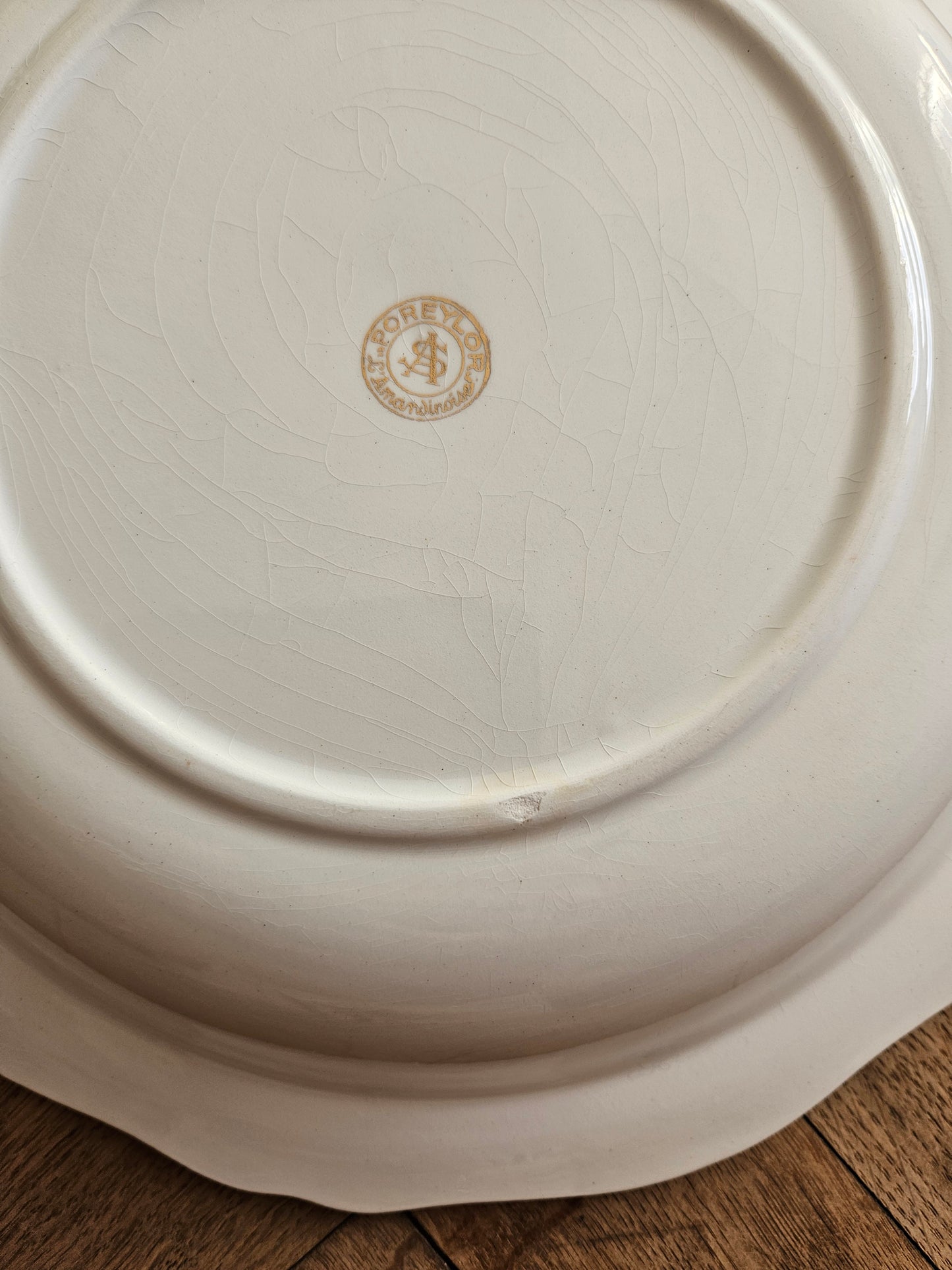 Plat creux L’Amandinoise, mint et dorure