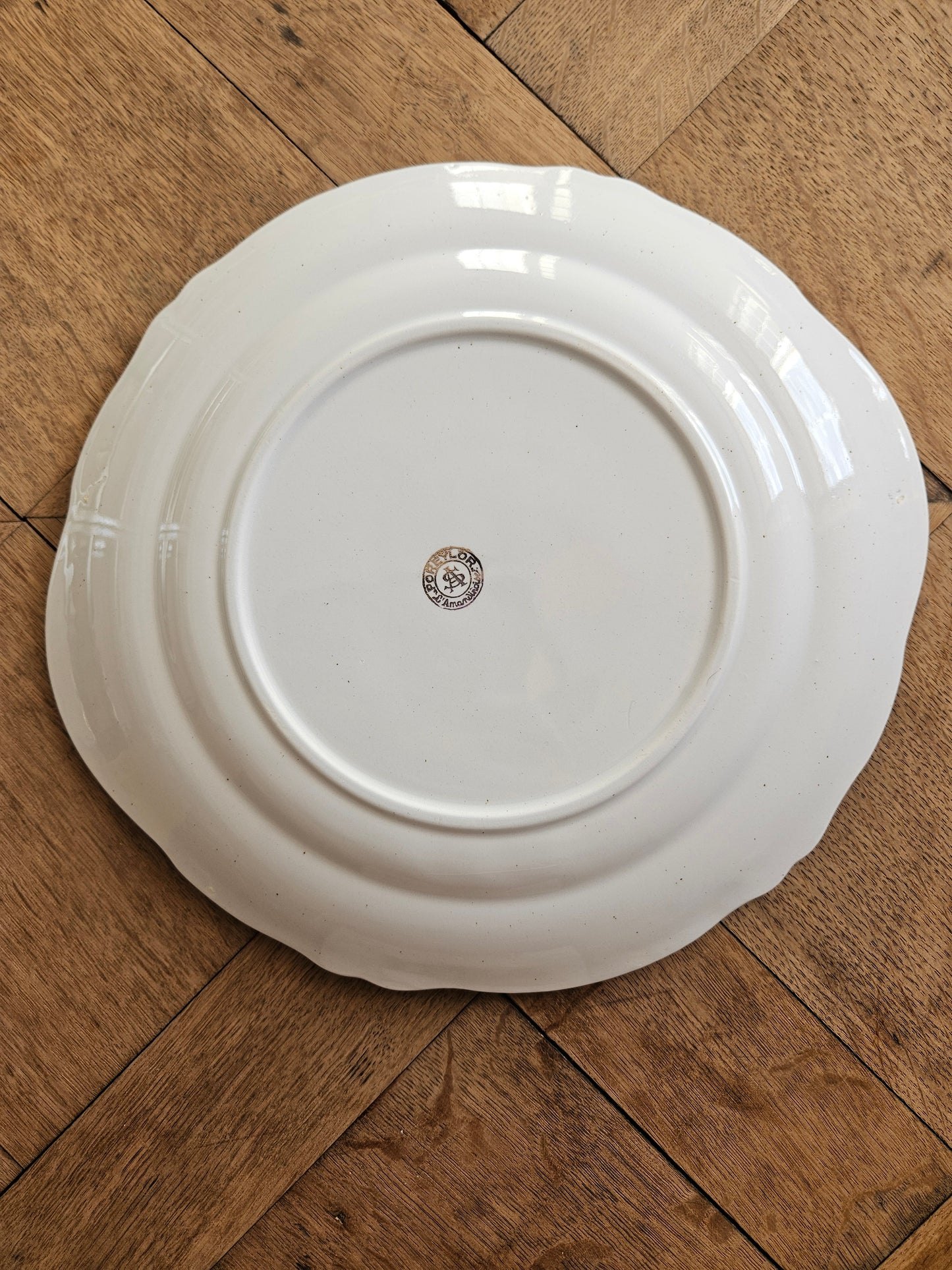 Plat à gâteaux L’Amandinoise, mint et dorure