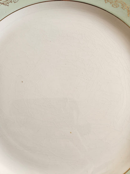 Plat rond L’Amandinoise, mint et dorure